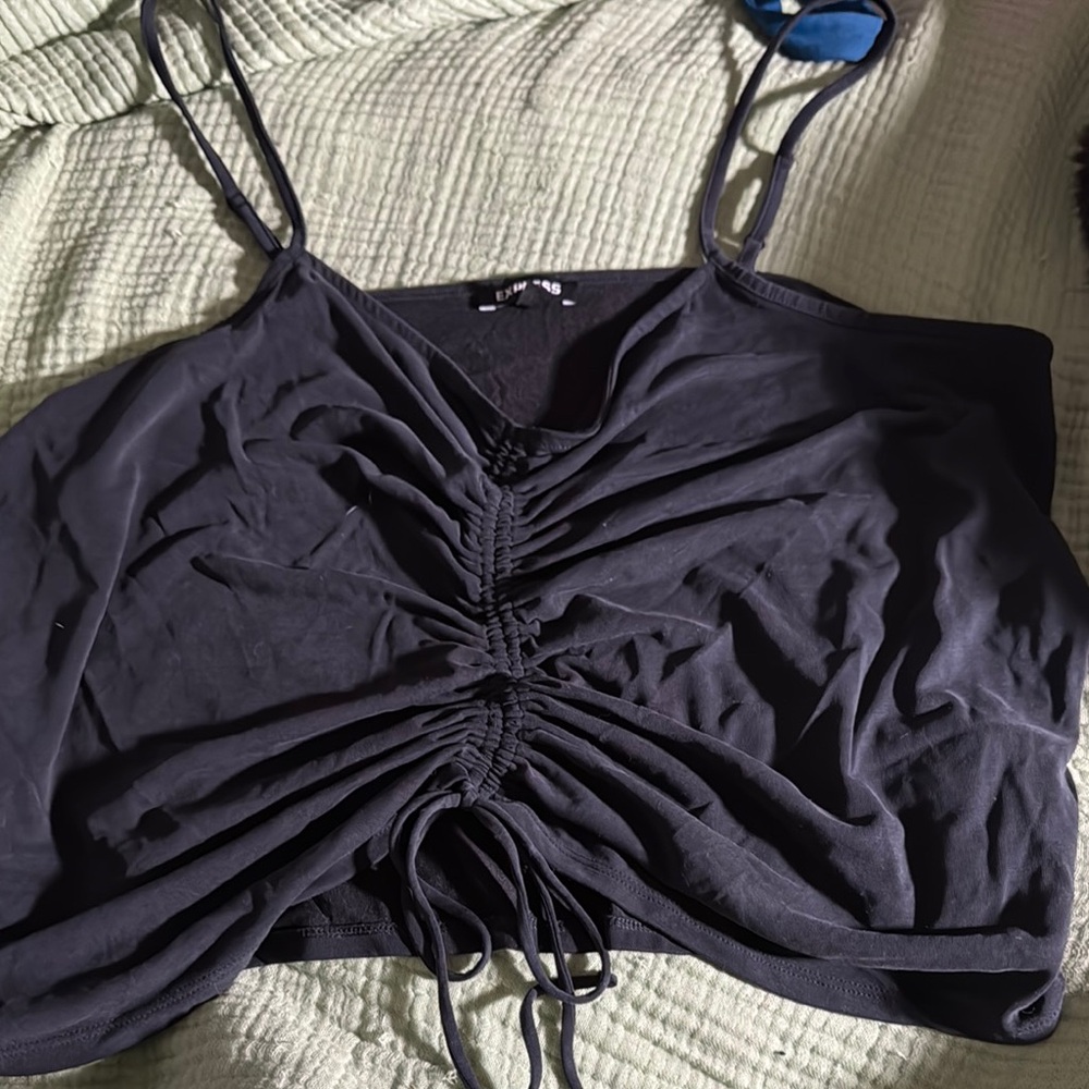 Express Black Ruched Camisole Top